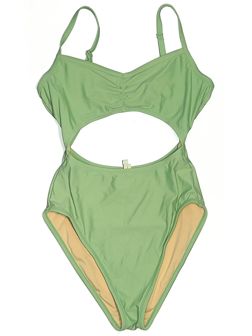 Madewell Light Green Cutout One-Piece Swimsuit